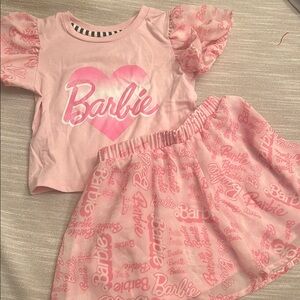 4T Pink Barbie T-Shirt and Skirt Set